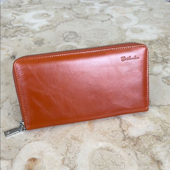 Bostanen Leather Large Zip Around RFID Wallet - Picture 1 of 13